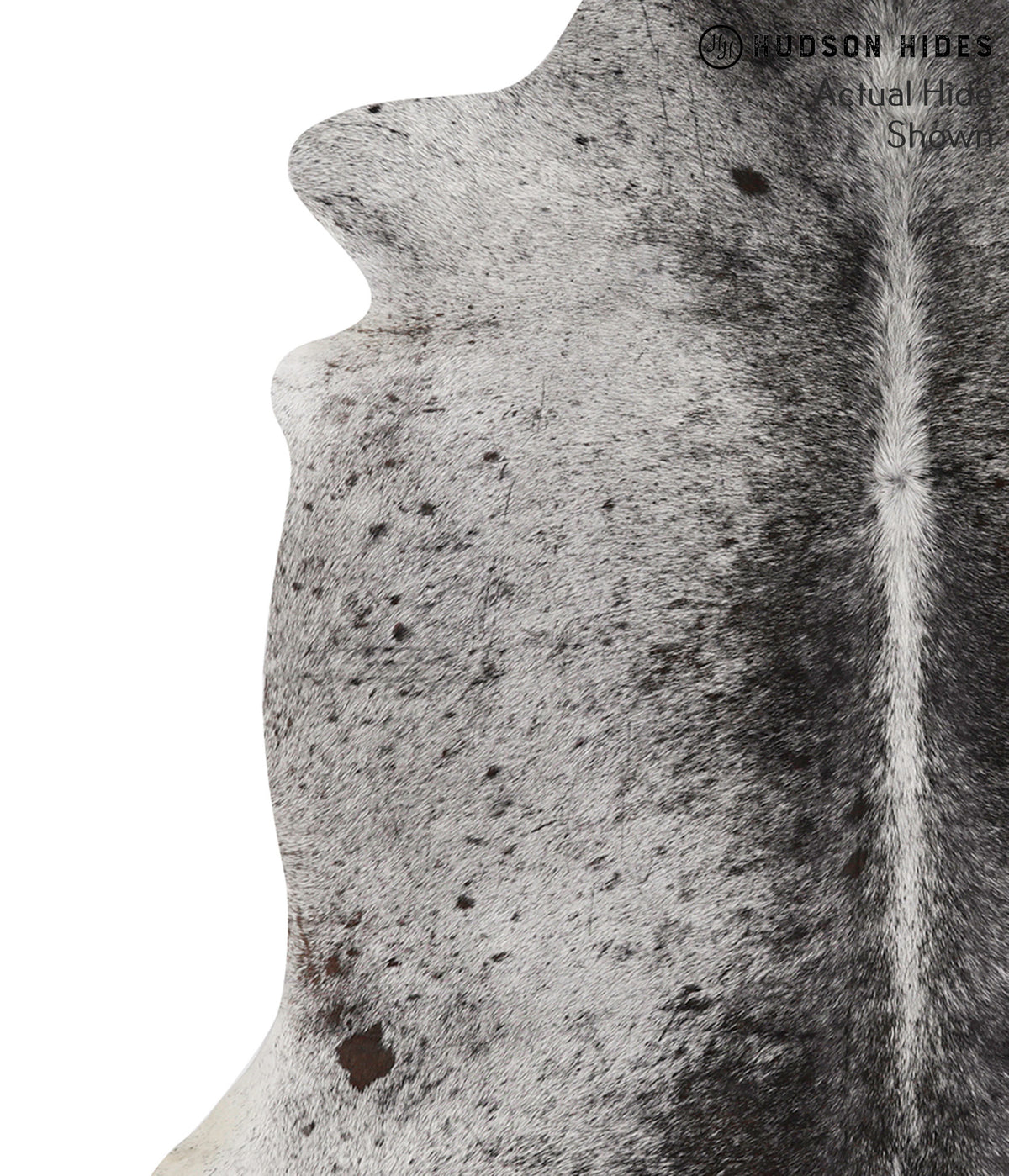 Salt and Pepper Black Large Brazilian Cowhide Rug 6'2"H x 5'10"W #70474 by Hudson Hides