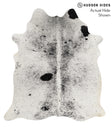 Salt and Pepper Black Large Brazilian Cowhide Rug 5'11"H x 5'4"W #70605 by Hudson Hides