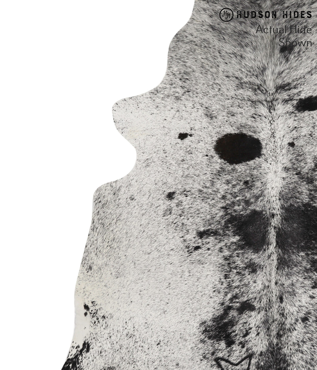 Salt and Pepper Black X-Large Brazilian Cowhide Rug 6'4"H x 6'9"W #706