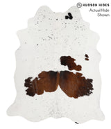 Chocolate and White X-Large Brazilian Cowhide Rug 7'6"H x 6'3"W #70675 by Hudson Hides