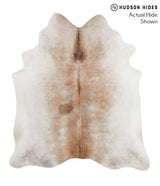 Grey with Beige X-Large Brazilian Cowhide Rug 6'9"H x 5'11"W #70825 by Hudson Hides