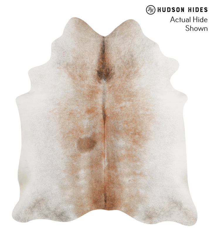 Grey with Beige X-Large Brazilian Cowhide Rug 6'9"H x 5'11"W #70825 by Hudson Hides