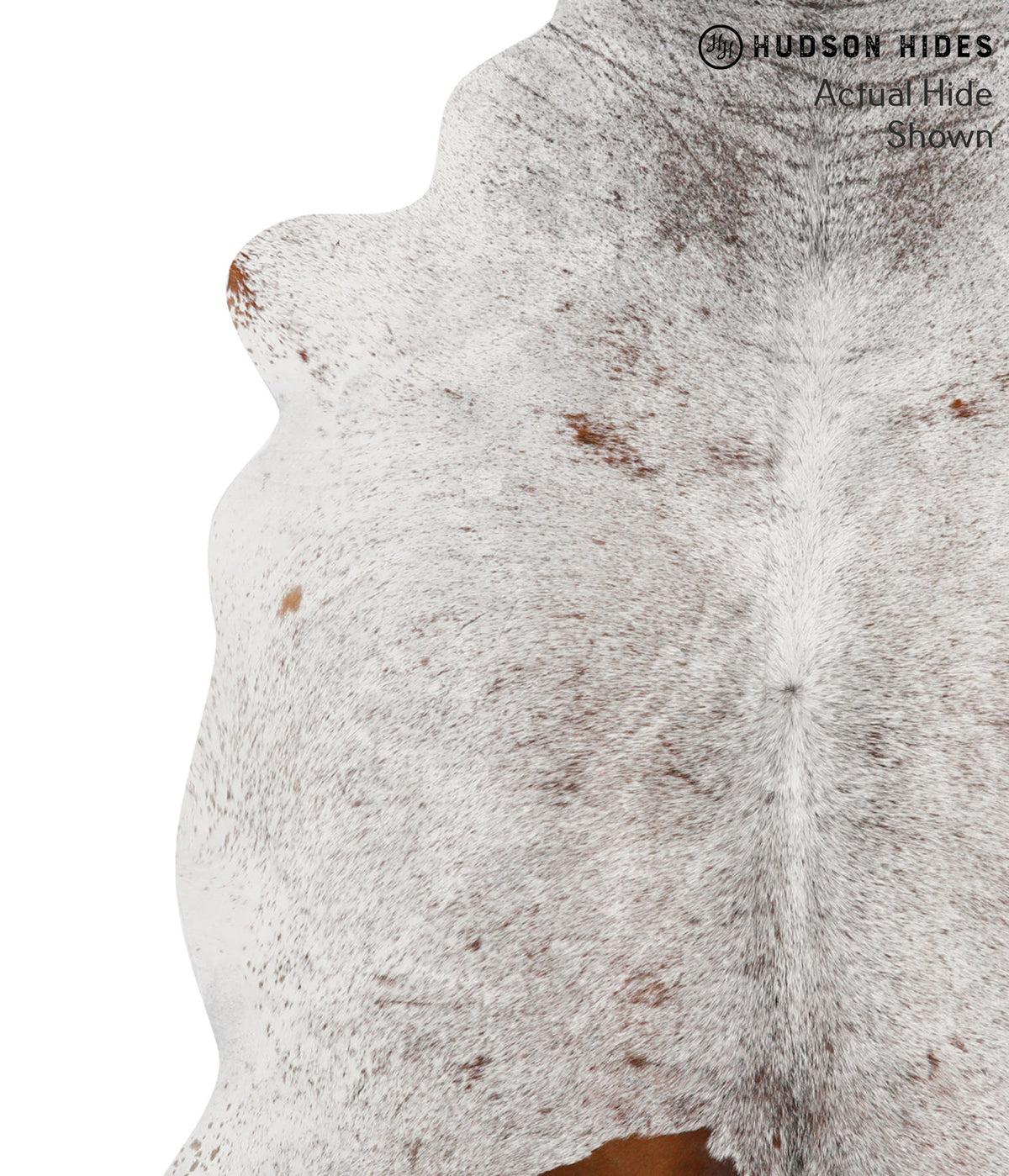 Salt and Pepper Brown Large Brazilian Cowhide Rug 6'1"H x 5'9"W #71657 by Hudson Hides