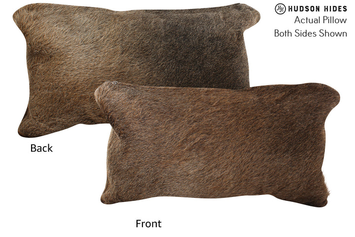 Grey with Beige 12"x22" Brazilian Cowhide Pillow #72169 by Hudson Hides