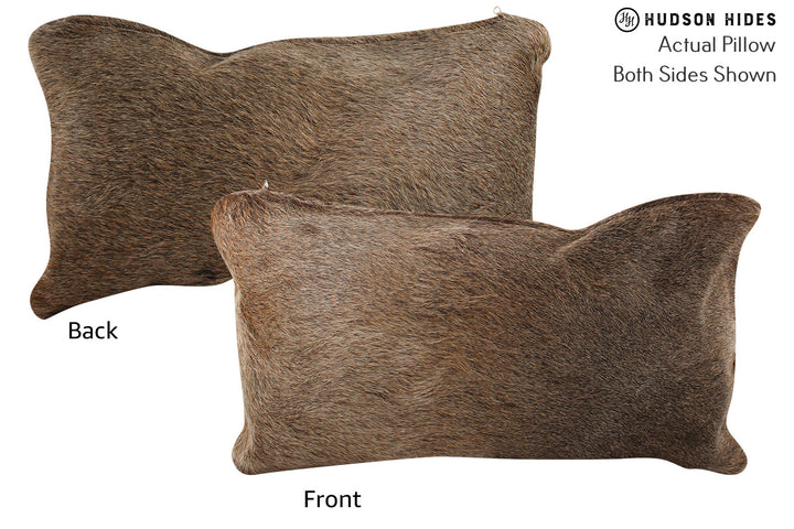 Grey with Beige 12"x22" Brazilian Cowhide Pillow #72170 by Hudson Hides