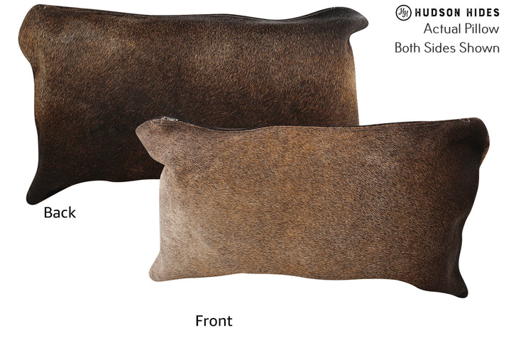 Grey with Beige 12"x22" Brazilian Cowhide Pillow #72174 by Hudson Hides