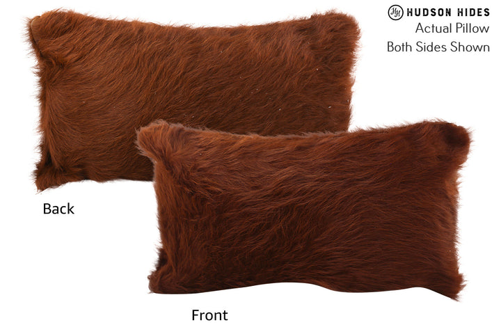 Solid Brown 12"x22" Brazilian Cowhide Pillow #72470 by Hudson Hides