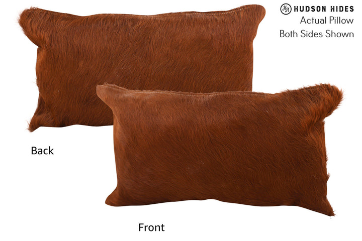 Solid Brown 12"x22" Brazilian Cowhide Pillow #72471 by Hudson Hides