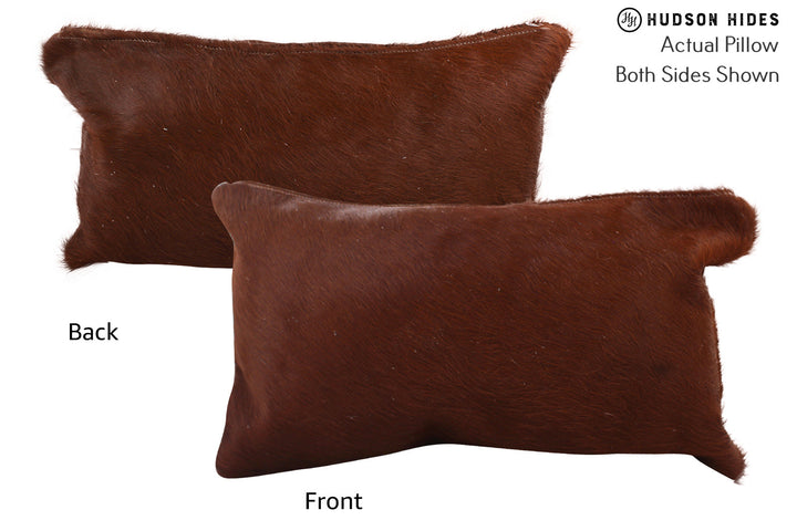 Solid Brown 12"x22" Brazilian Cowhide Pillow #72472 by Hudson Hides