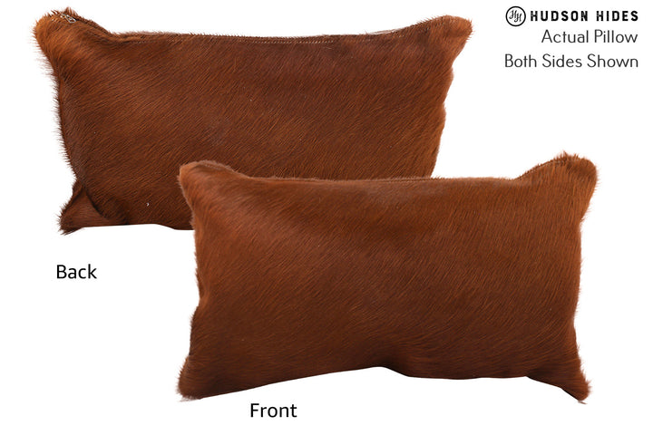 Solid Brown 12"x22" Brazilian Cowhide Pillow #72474 by Hudson Hides
