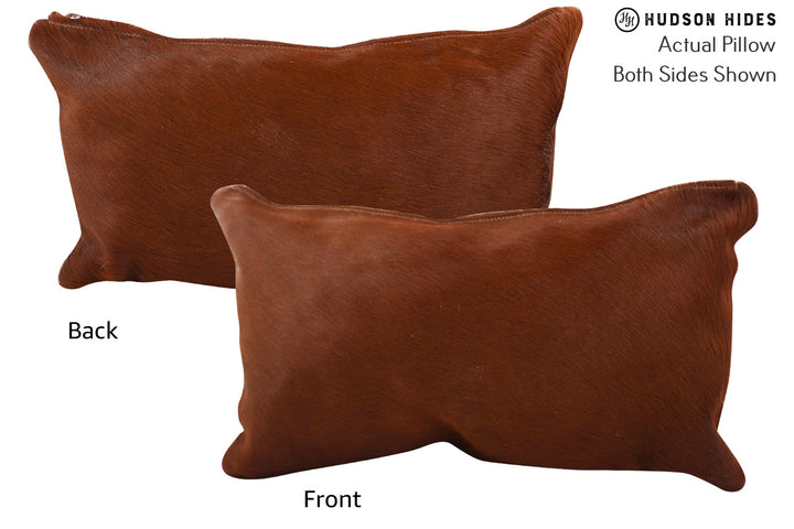 Solid Brown 12"x22" Brazilian Cowhide Pillow #72476 by Hudson Hides