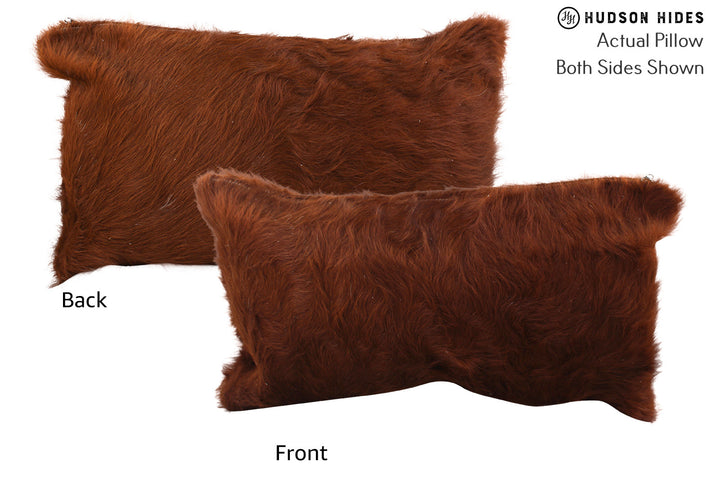 Solid Brown 12"x22" Brazilian Cowhide Pillow #72487 by Hudson Hides