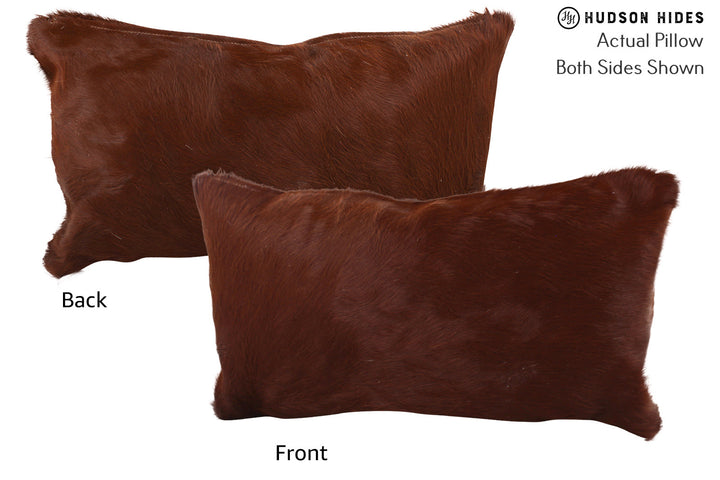 Solid Brown 12"x22" Brazilian Cowhide Pillow #72489 by Hudson Hides