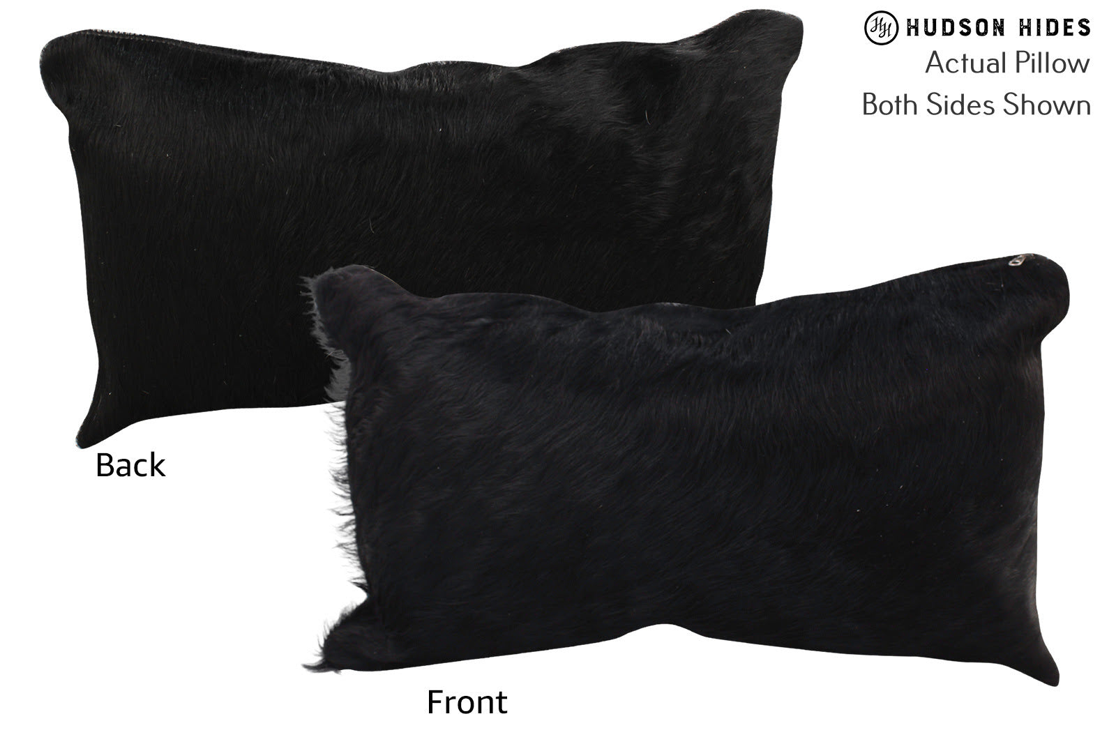 Solid Black Cowhide Pillow #72500