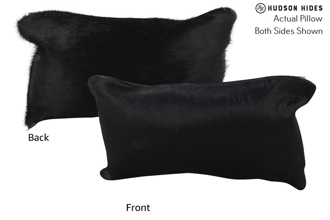 Solid Black Pillow 12"x22"#72514 by Hudson Hides