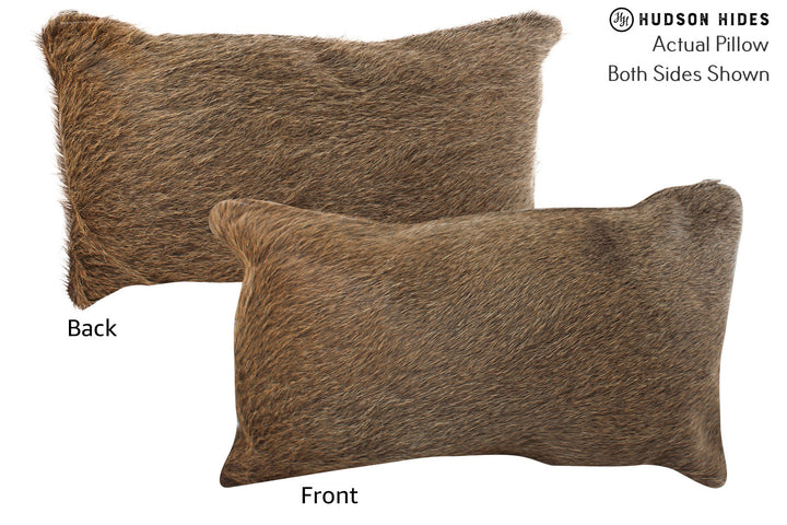 Grey with Beige 12"x22" Brazilian Cowhide Pillow #72537 by Hudson Hides