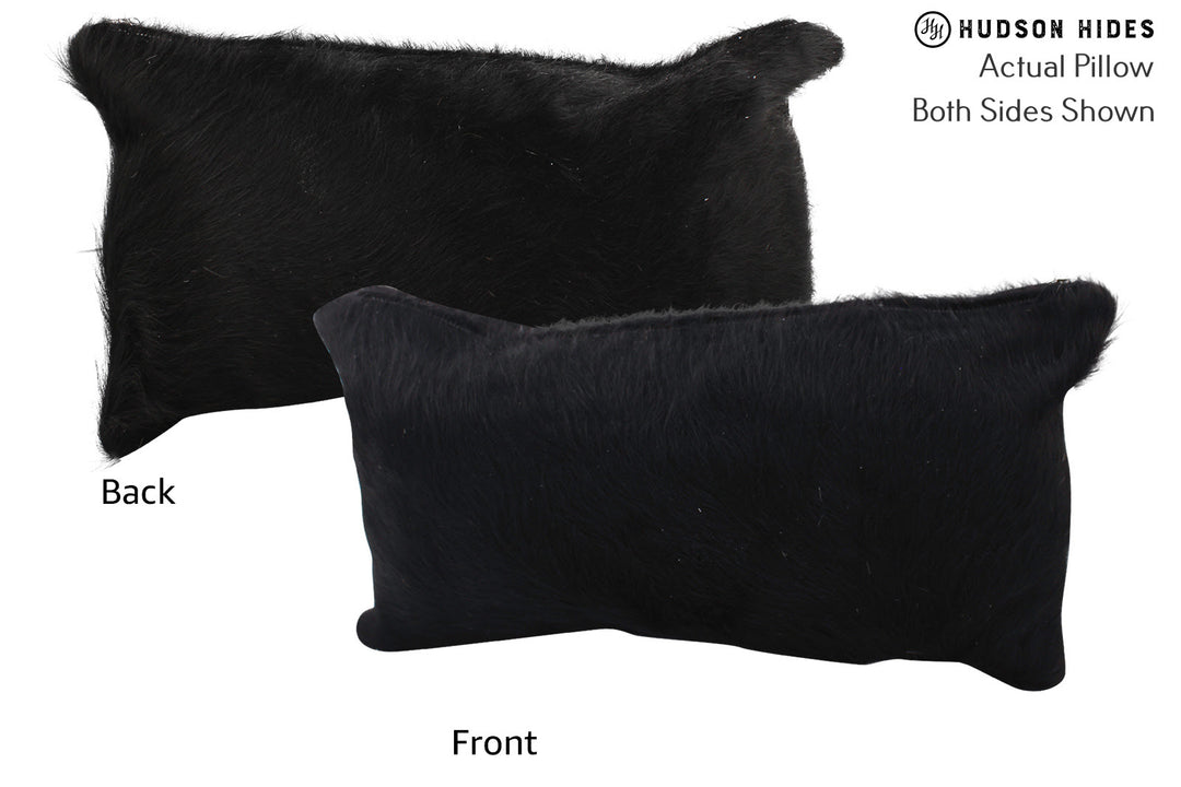 Solid Black Pillow 12"x22"#72540 by Hudson Hides