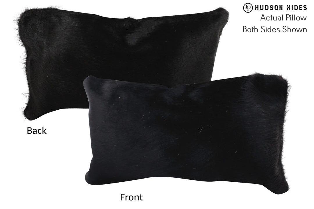 Solid Black Pillow 12"x22"#72558 by Hudson Hides