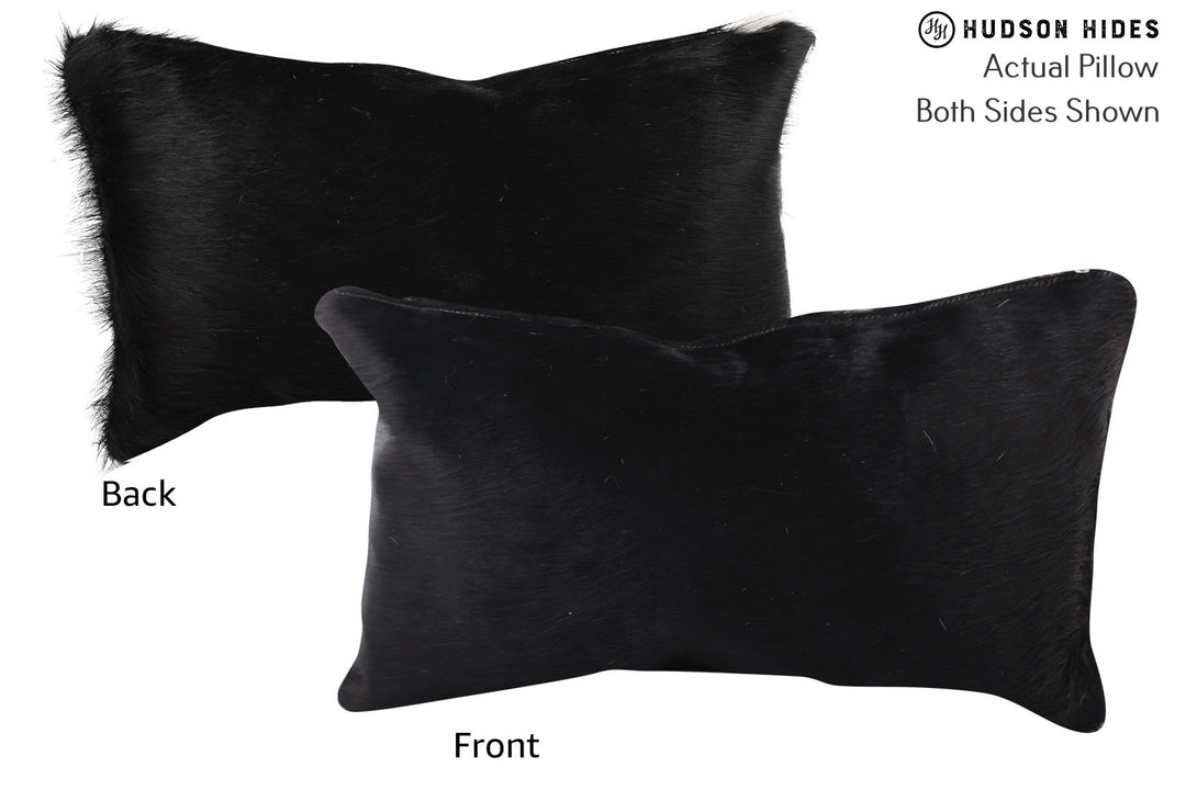 Solid Black Pillow 12"x22"#72578 by Hudson Hides