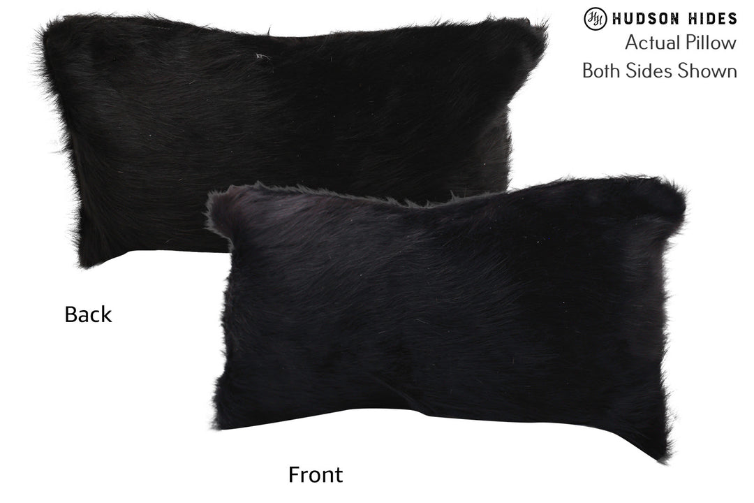 Solid Black Pillow 12"x22"#72580 by Hudson Hides