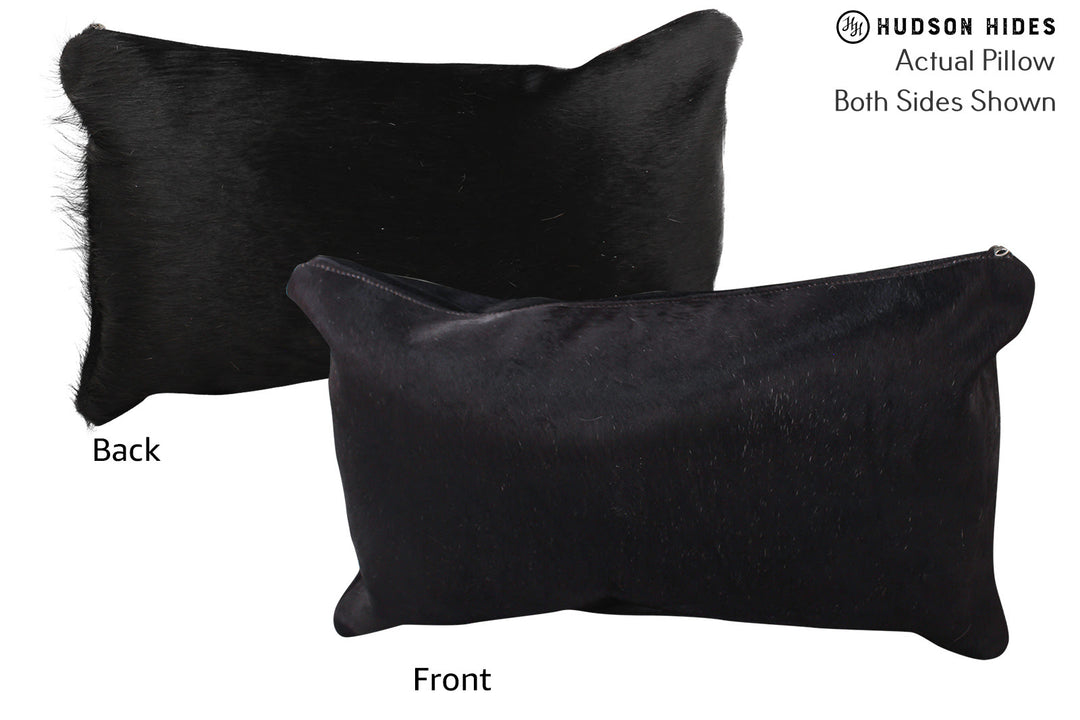 Solid Black Pillow 12"x22"#72581 by Hudson Hides