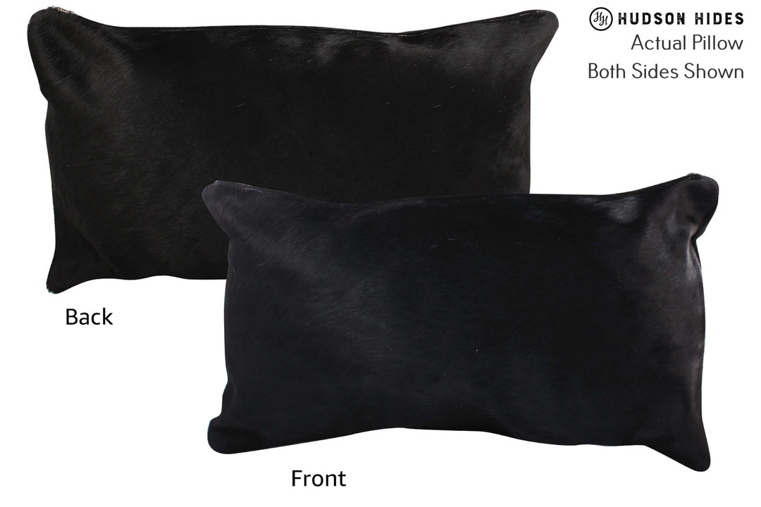 Solid Black Pillow 12"x22"#72582 by Hudson Hides