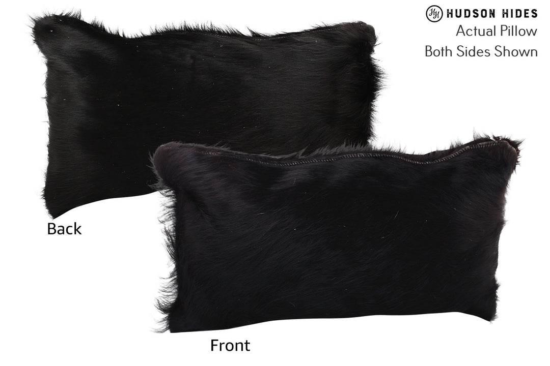 Solid Black Pillow 12"x22"#72593 by Hudson Hides