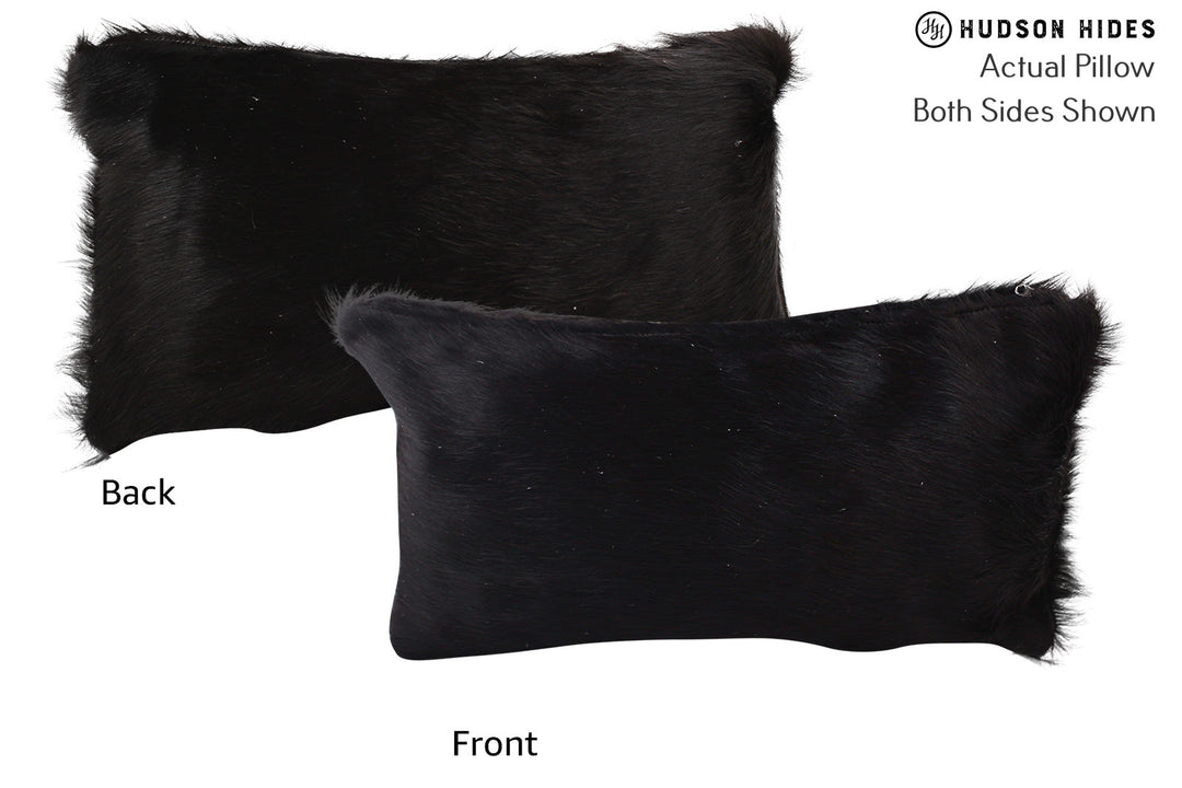 Solid Black Pillow 12"x22"#72598 by Hudson Hides