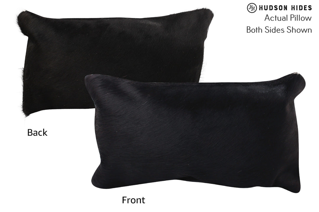 Solid Black Pillow 12"x22"#72600 by Hudson Hides