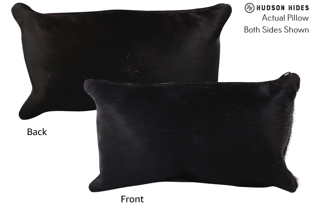 Solid Black Pillow 12"x22"#72609 by Hudson Hides