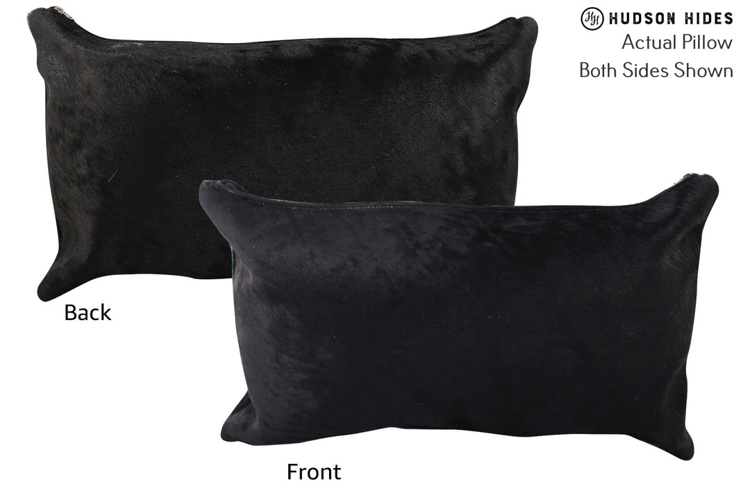 Solid Black Pillow 12"x22"#72611 by Hudson Hides