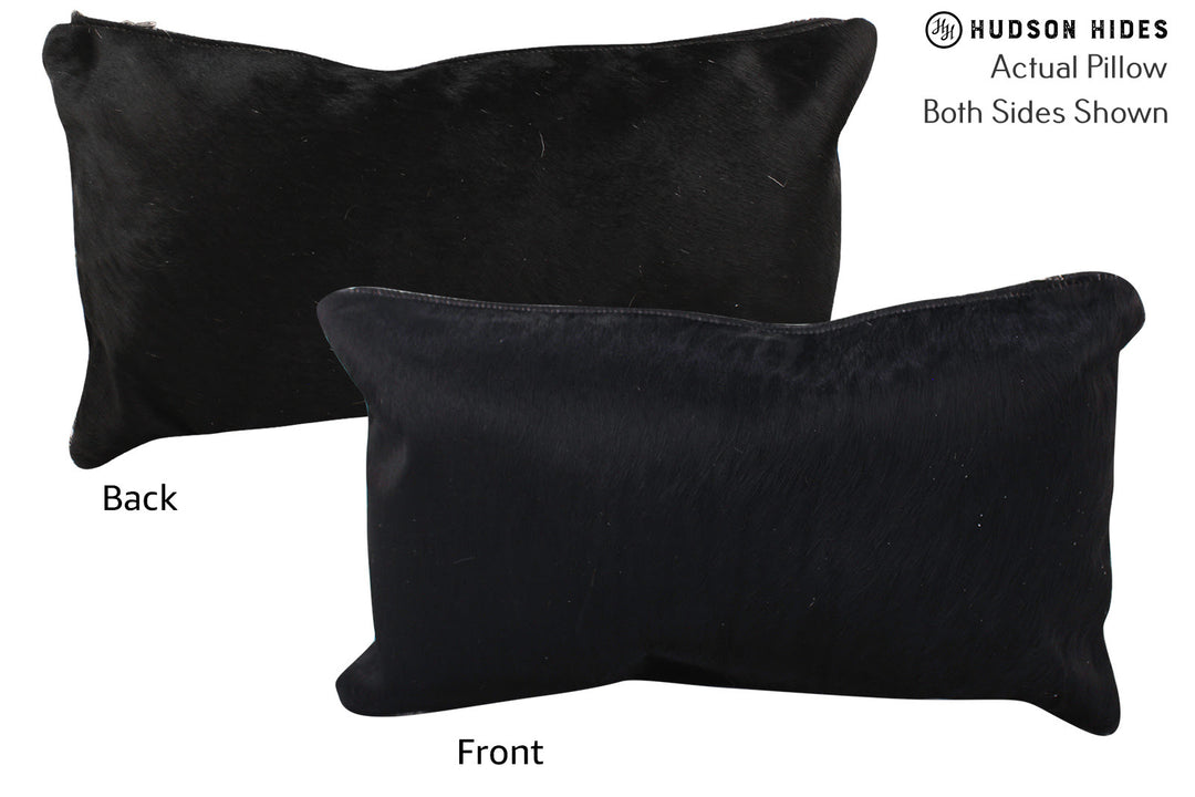 Solid Black Pillow 12"x22"#72617 by Hudson Hides