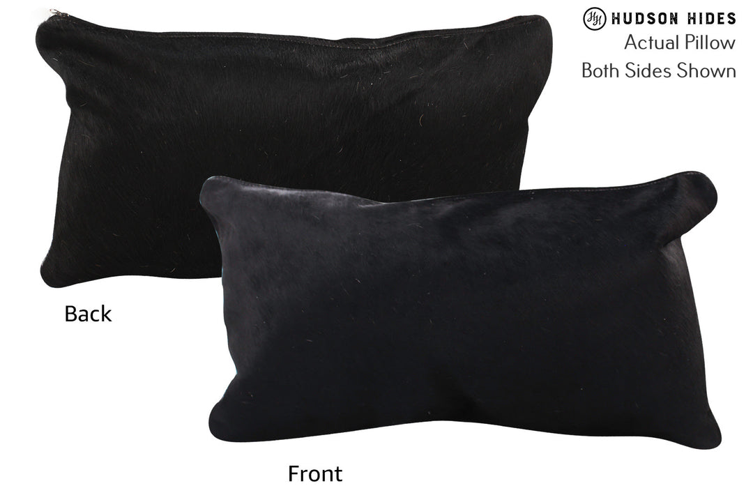 Solid Black Pillow 12"x22"#72623 by Hudson Hides