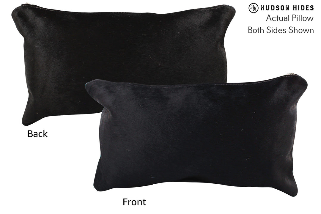 Solid Black Pillow 12"x22"#72627 by Hudson Hides