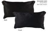 Solid Black 12"x22" Brazilian Cowhide Pillow #72627 by Hudson Hides
