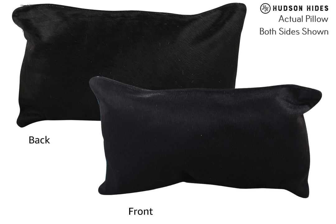 Solid Black Pillow 12"x22"#72629 by Hudson Hides