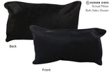 Solid Black 12"x22" Brazilian Cowhide Pillow #72629 by Hudson Hides