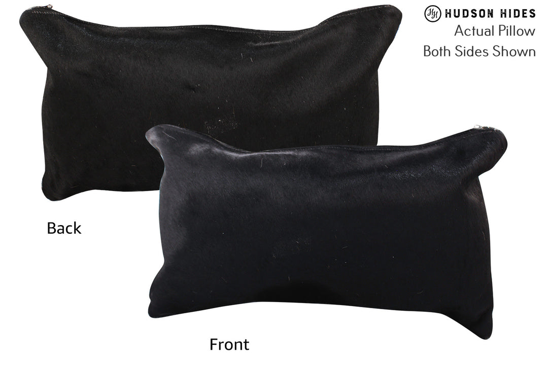 Solid Black Pillow 12"x22"#72631 by Hudson Hides
