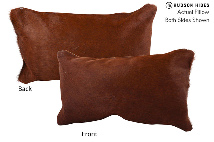 Solid Brown 12"x22" Brazilian Cowhide Pillow #72678 by Hudson Hides