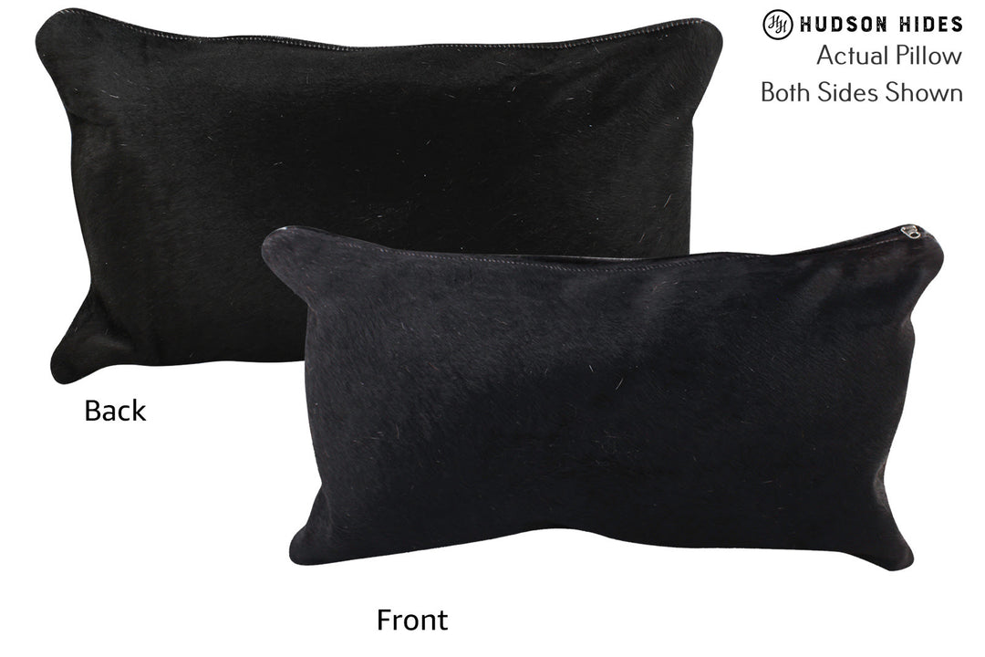 Solid Black Pillow 12"x22"#72740 by Hudson Hides