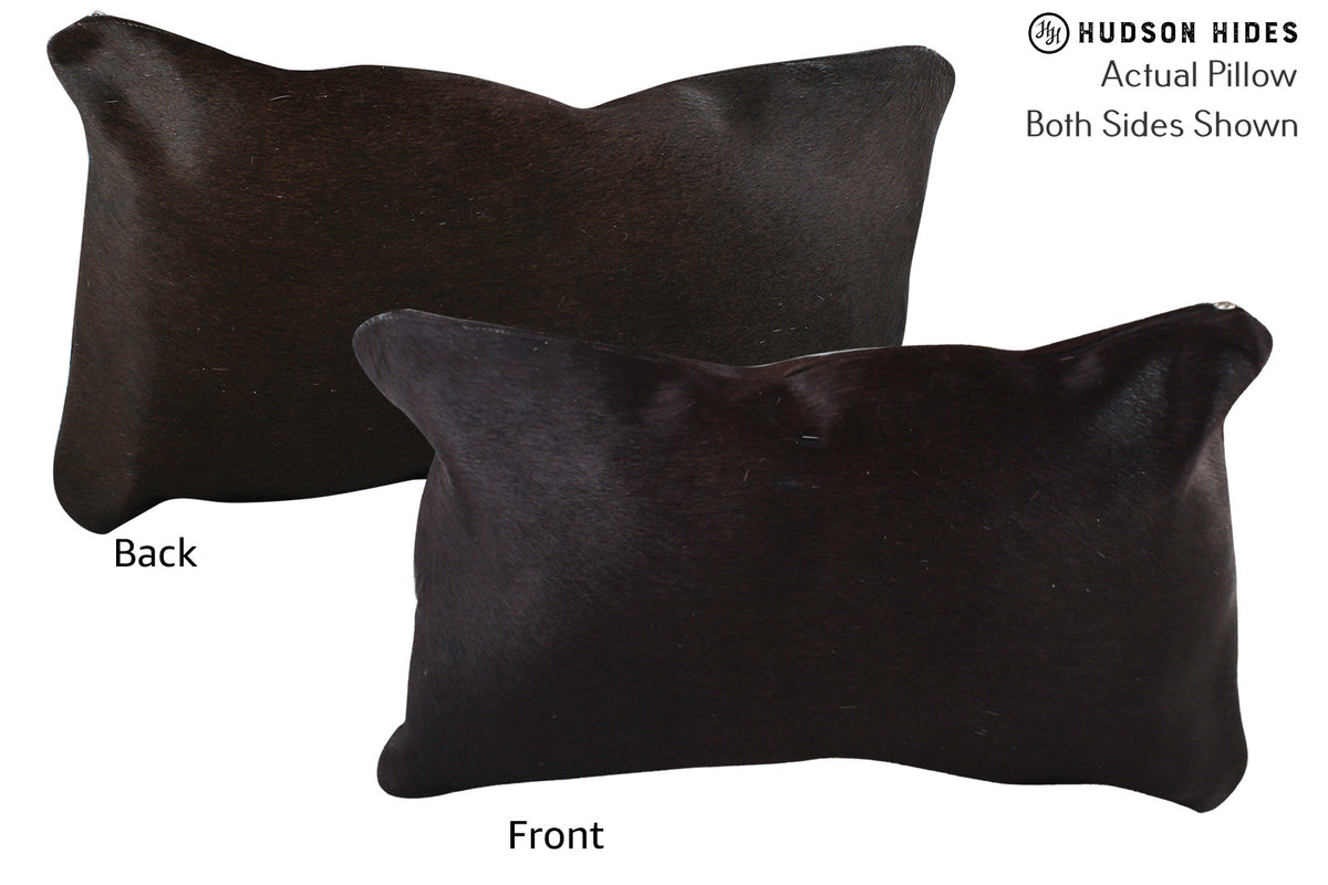 Solid Black Cowhide Pillow #72741
