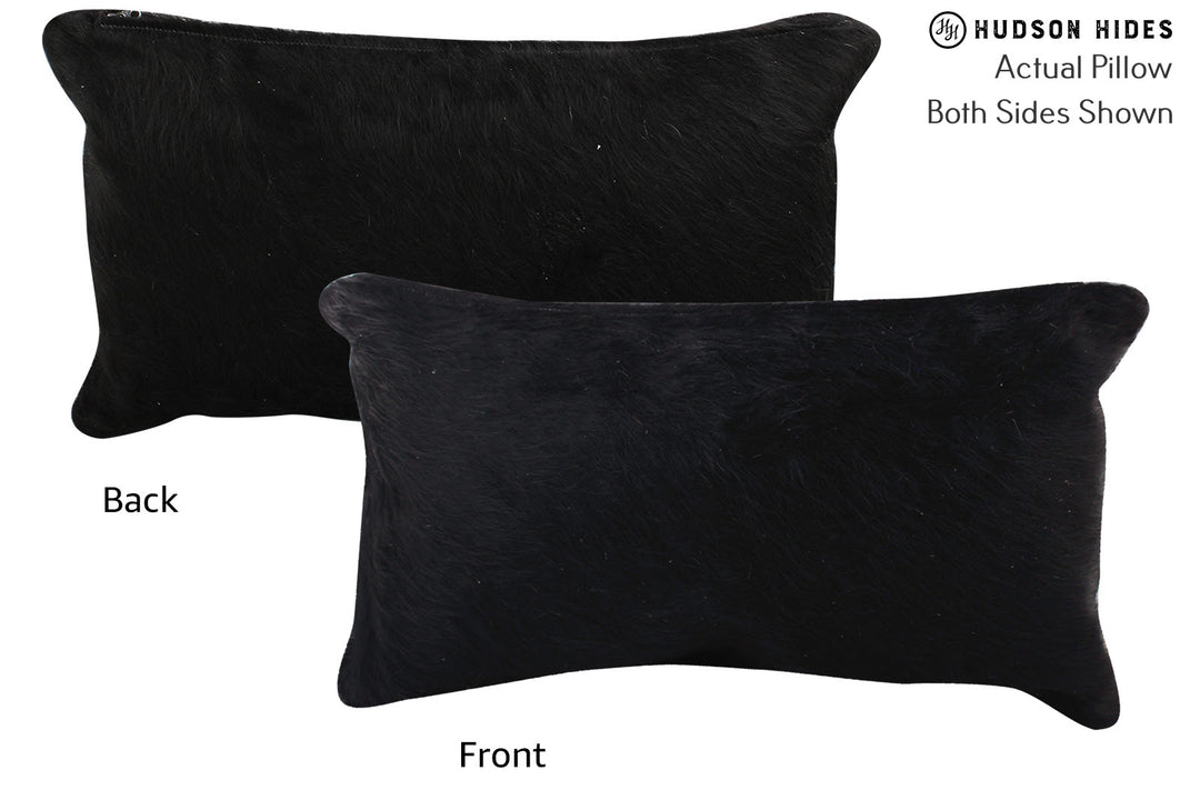 Solid Black Pillow 12"x22"#72747 by Hudson Hides