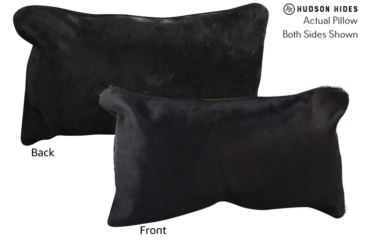 Solid Black 12"x22" Brazilian Cowhide Pillow #72759 by Hudson Hides