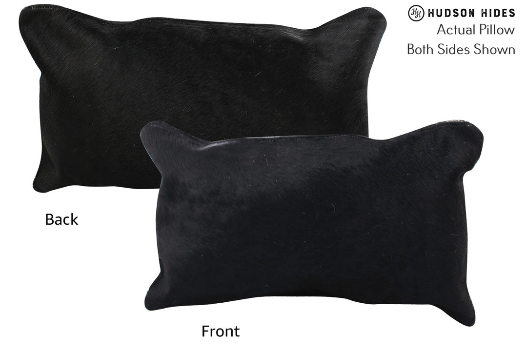 Solid Black Pillow 12"x22"#72760 by Hudson Hides