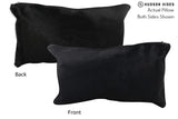 Solid Black 12"x22" Brazilian Cowhide Pillow #72761 by Hudson Hides