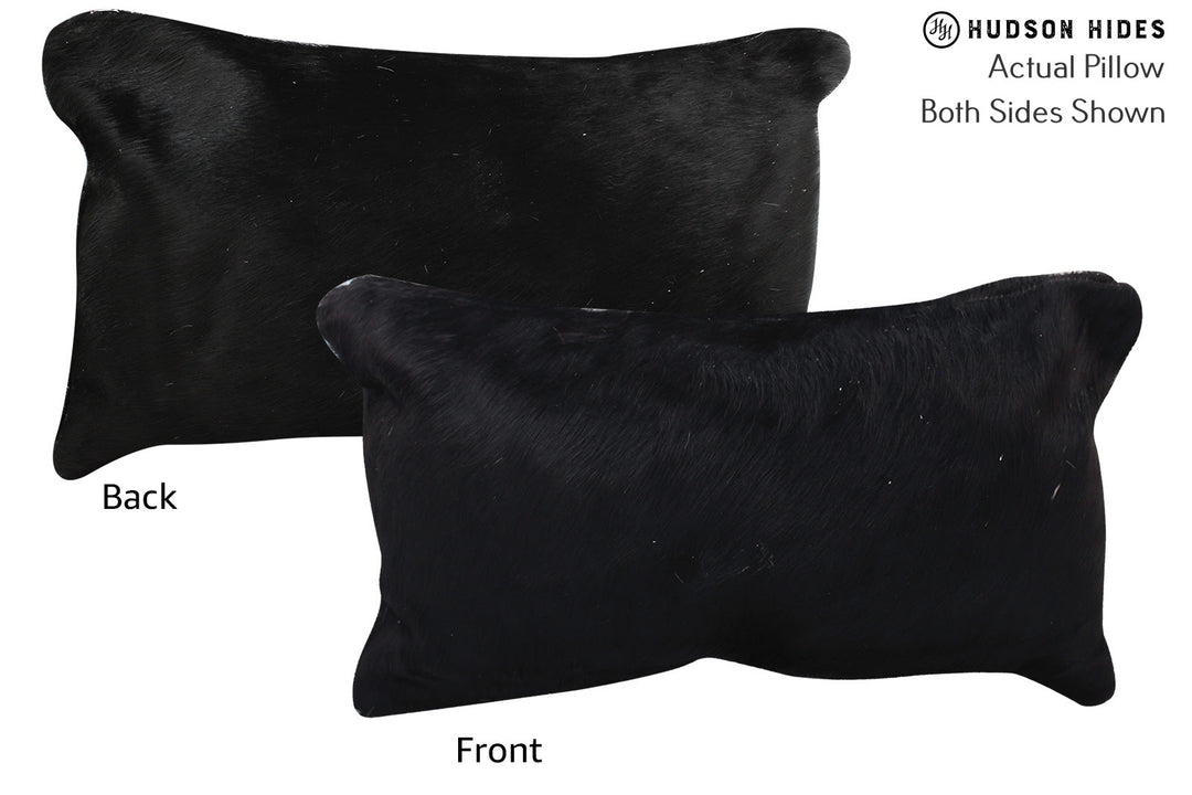 Solid Black Pillow 12"x22"#72762 by Hudson Hides