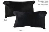 Solid Black 12"x22" Brazilian Cowhide Pillow #72772 by Hudson Hides