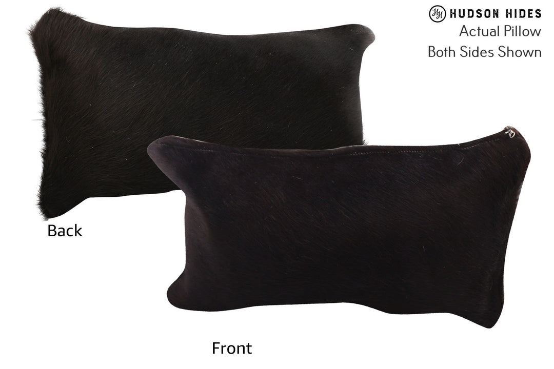 Solid Black Pillow 12"x22"#72786 by Hudson Hides