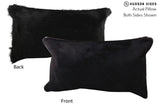 Solid Black 12"x22" Brazilian Cowhide Pillow #72801 by Hudson Hides