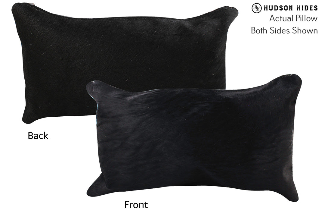 Solid Black Pillow 12"x22"#72804 by Hudson Hides